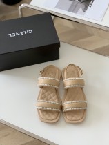 Chanel New Pearl Flat Sandals with Original Box