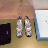 Prada 2022 Spring Small Chunky Heel Doll Head Design with Original Box