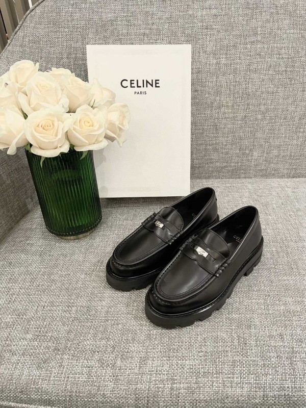 Celine 2022 New Retro Wild Triumph Buckle Loafers Original Box