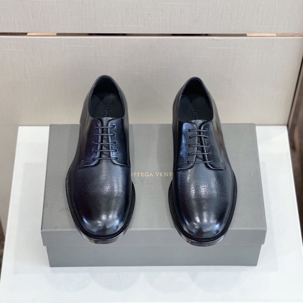 Bottega Veneta counter latest glossy derby shoes leather outsole with original box