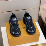 Louis Vuitton 2022 New Men's Mixed Mesh Fabric Sneakers Laces Original Original Box