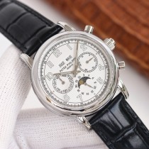 Patek Philippe Grand Complication Chronograph 316 Case All Steel Nano Platinum Plated Calfskin Strap Original Box