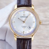 Omega Men's Highest Edition Watch Glass Material Super Luminous Effect Italian Leather Strap Original Box