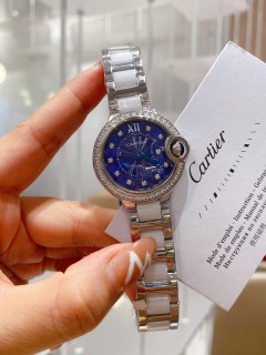 Cartier's New Fashion Quartz Women's Watch Diamond Ring Has Jewelry Style With The Most Fashionable Ceramic Inter-Steel Strap With Original Box