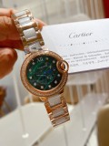 Cartier's New Fashion Quartz Women's Watch Diamond Ring Has Jewelry Style With The Most Fashionable Ceramic Inter-Steel Strap With Original Box