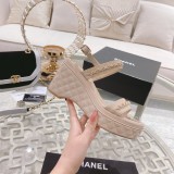 Chanel 2022 spring and summer new wedge macaron sandals with original original box