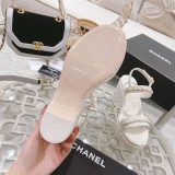 Chanel 2022 spring and summer new wedge macaron sandals with original original box