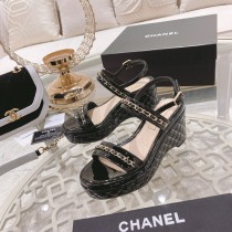 Chanel 2022 spring and summer new wedge macaron sandals with original original box