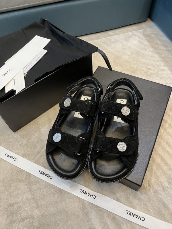 Chanel Spring/Summer Resort Collection Velcro Beach Sandals with Original Box