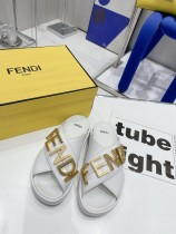 Fendi 2022 spring and summer latest leather fabric cross shoelace slipper belt original box