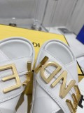 Fendi 2022 spring and summer latest leather fabric cross shoelace slipper belt original box