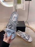 Chanel Spring/Summer New Hemp Rope Woven Velcro Sandals With Original Box