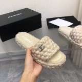 Chanel 2022 Spring/Summer New Holiday Series Hemp Rope Slippers Original Box