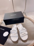 Chanel Spring/Summer New Hemp Rope Woven Velcro Sandals With Original Box