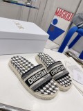 Dior2022 ladies spring and summer new thick bottom electric embroidered sandals and slippers with original original box