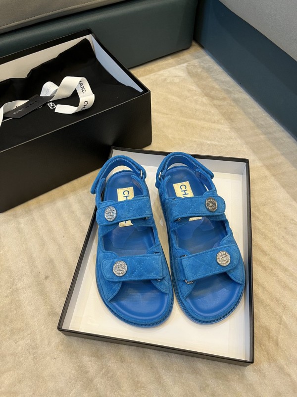 Chanel Spring/Summer Resort Collection Velcro Beach Sandals with Original Box