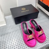 Versace High Silk Platform Sandals with Original Box