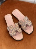 Hermes Spring/Summer 2022 Classic Diamond Flat Slippers With Original Box