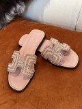 Hermes Spring/Summer 2022 Classic Diamond Flat Slippers With Original Box