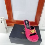 Versace High Heel Silk Platform Slippers Original Box