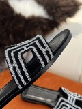 Hermes Spring/Summer 2022 Classic Diamond Flat Slippers With Original Box