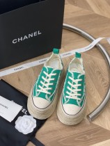 Chanel New Thick Sole Woven Canvas Laces Original Box