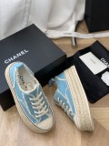 Chanel New Thick Sole Woven Canvas Laces Original Box