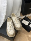 Chanel New Thick Sole Woven Canvas Laces Original Box