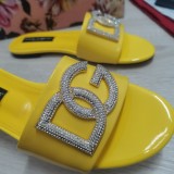 Dolce&Gabanna 2022 new logo rhinestone buckle slippers with original original box