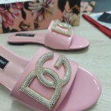 Dolce&Gabanna 2022 new logo rhinestone buckle slippers with original original box