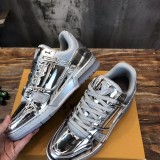 Louis Vuitton Silver Casual Sneakers Original Box