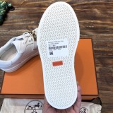 Hermes men's and women's casual sports white shoes with original box