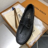 Louis Vuitton men's loafers genuine leather business shoes with original box