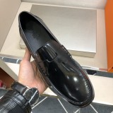 Hermes men's loafers genuine leather business shoes with original box