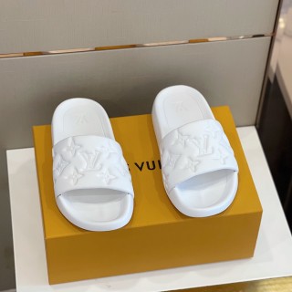 Louis Vuitton Men's Upper Buckle Embossed Sandals with Original Box