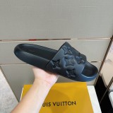 Louis Vuitton Men's Upper Buckle Embossed Sandals with Original Box