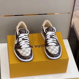 Louis Vuitton Men's Plaid Classic Presbyopic Upper Breathable Mesh Sneakers With Original Box