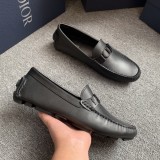 Dior original high quality calfskin men's classic driving shoes with original box