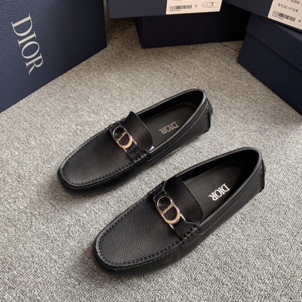 Dior original high quality calfskin men's classic driving shoes with original box