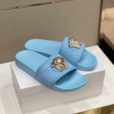 Versace 2022 Men's and Women's Latest Rhinestone Casual Slippers with Original Box