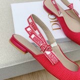 Dior 2022 spring and summer latest flat heel bow webbing back empty sandals with original box