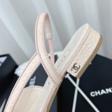 Chanel Ladies Spring/Summer Chunky Heel Classic Side Air Sandals with Original Box