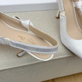 Dior 2022 spring and summer latest high-heeled bow webbing back empty sandals with original box