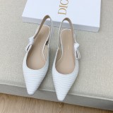 Dior 2022 spring and summer latest flat heel bow webbing back empty sandals with original box