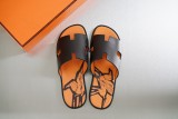 Hermes Men's Leather Outsole Slippers With Original Box