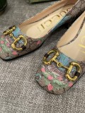 Gucci 2022 early spring new thick heel horsebit round toe shoelace original box