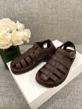 Celine Ladies Roman Full Leather Midsole Original Outsole Sandals With Original Box