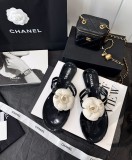 Chanel 2022 Classic Camellia Jelly Clip-On Beach Slippers with Original Box