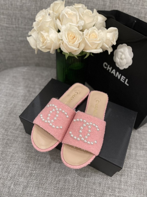 Chanel 2022 early spring slippers full sheepskin leather bottom with original box