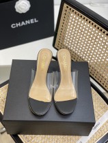 Chanel Spring/Summer New Crystal Heel Slippers with Original Box